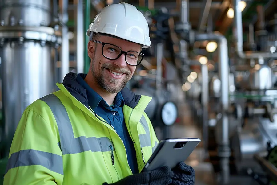 minero-en-planta-de-distribucion-de-agua